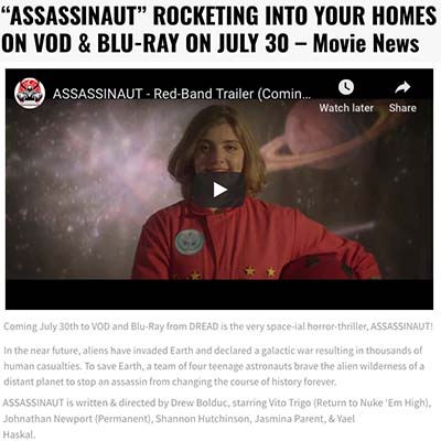 “ASSASSINAUT” ROCKETING INTO YOUR HOMES ON VOD & BLU-RAY ON JULY 30 – Movie News